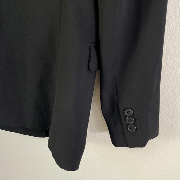 J Crew 365 Womens 4 Black French Girl Double Breasted Blazer Collarless Jacket - Picture 13 of 14